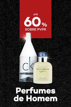 Perfumes para Homem com destaque promocional de até 60% sobre preço de Venda ao Público Recomendado